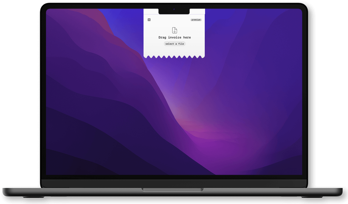 Billie Dynamic Ticket showing drag and drop interface on macOS with purple gradient background